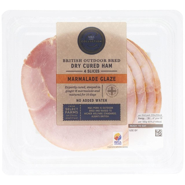 M&S outdoor bred dry cured marmalade ham - British product