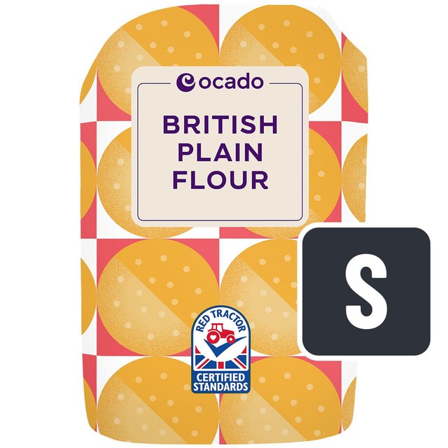 Ocado British Plain Flour 500g paper bag, imported from the UK