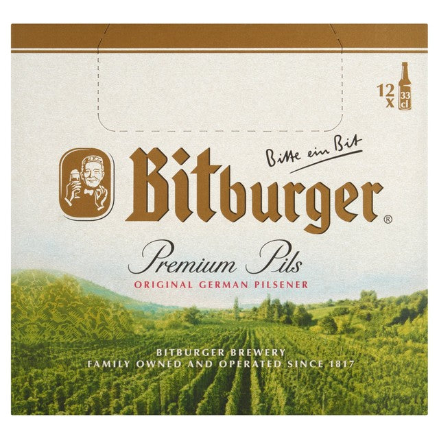 Bitburger Premium Pils beer 12 x 330ml - British product