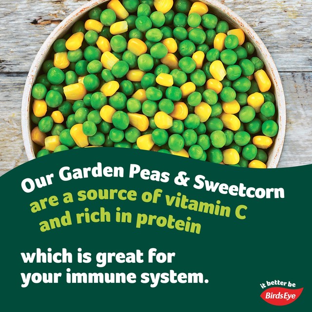 Birds Eye Garden Peas and Sweetcorn frozen mixed vegetables 640g - British product
