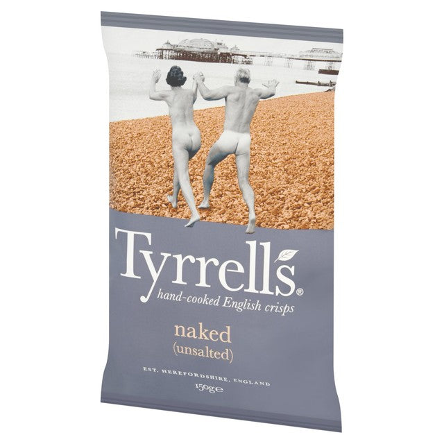 Tyrrells Naked sharing crisps 150g, imported from the UK