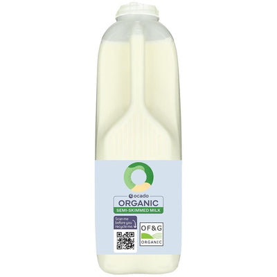 Ocado حليب عضوي بريطاني قليل الدسم 2 باينت