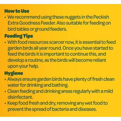 Peckish Extra Goodness Suet Nuggets for villfugl 1kg