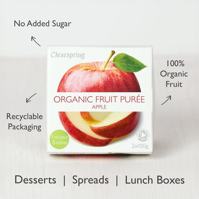 Clearspring Organic Apple Puree 2 x 100g - British product