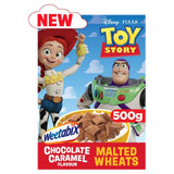 Weetabix Toy Story chocolate caramel malted wheats cereal, UK version