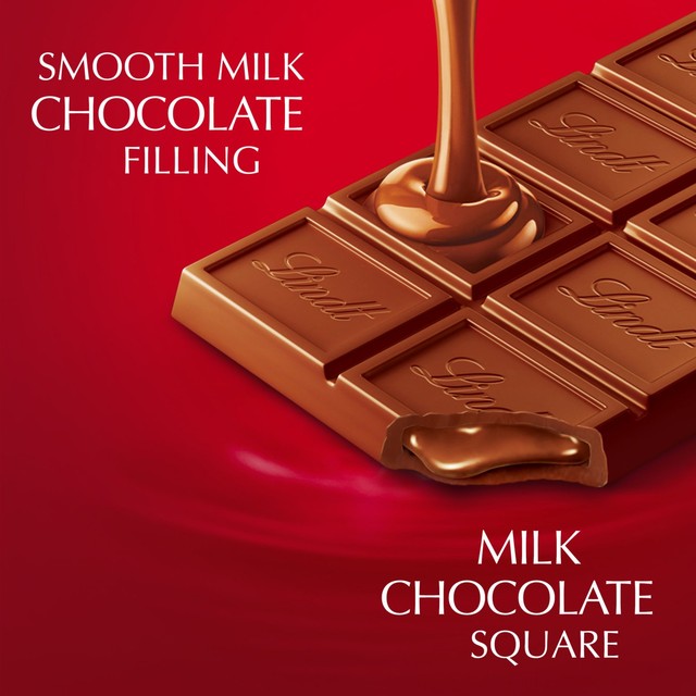 Lindt Lindor milk chocolate bar with smooth filling, UK version