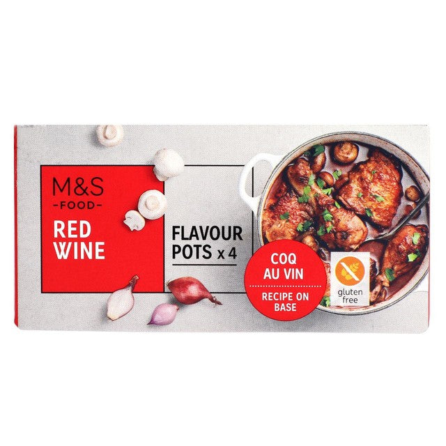 M&S red wine and onion flavour pots 96g, imported from the UK