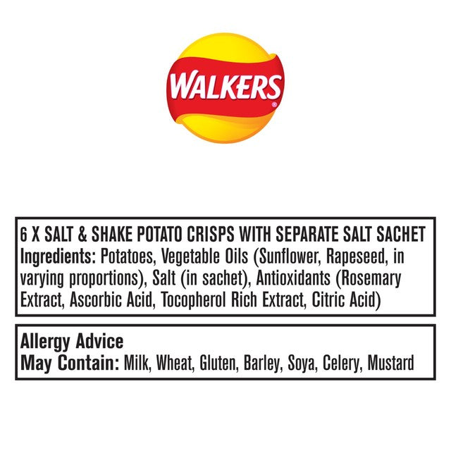 Walkers Salt & Shake crisps multipack 6 per pack (British brand)