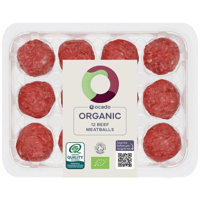 Ocado Økologiske 12 biffkjøttboller 336g