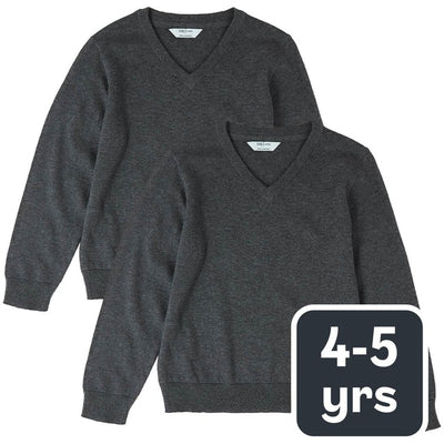 M&S Pull scolaire unisexe gris en coton pur pour enfant 4-5 ans