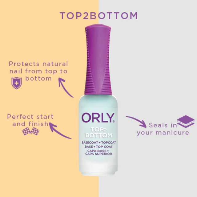 Orly Top 2 Bottom Basecoat and Topcoat 18ml, imported from the UK