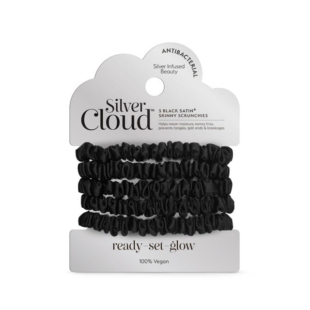 VH2 black satin scrunchies 5-pack (British brand)