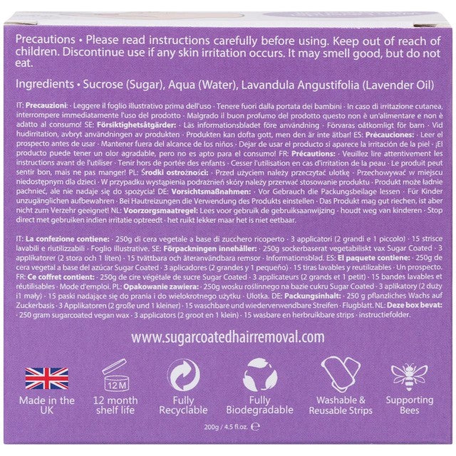 Sugar Coated Facial Hair Removal Wax Lavender 200g (British brand)