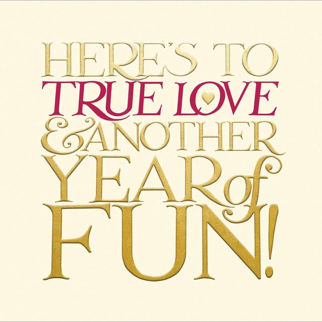 Emma Bridgewater True Love anniversary card 17.3cm x 16.7cm - British product