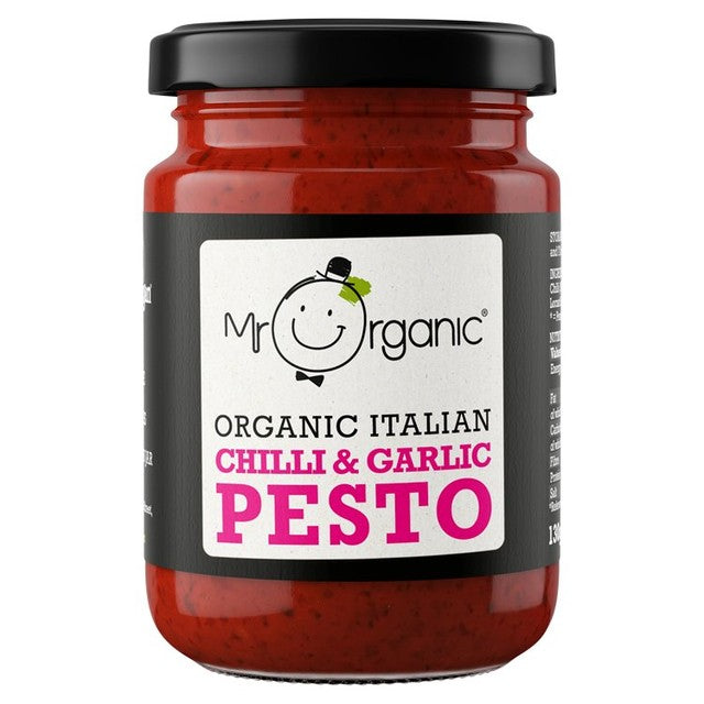 Mr Organic Chilli Garlic Pesto 130g, imported from the UK