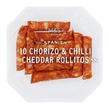 M&S Chorizo and Cheddar Rollitos 10 pack, imported from the UK