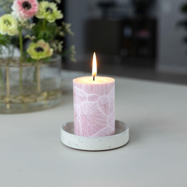 Liljeholmens shea pillar candle dusty pink 67x100mm, UK version