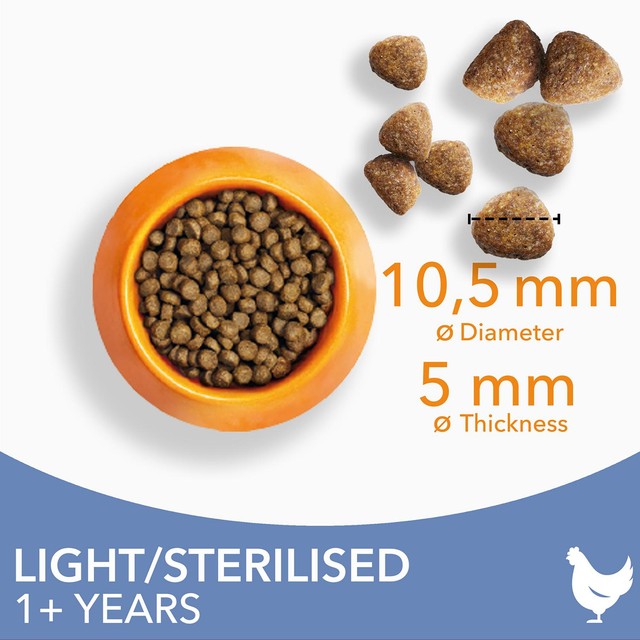 Iams light in fat dry cat food chicken 3kg, UK version