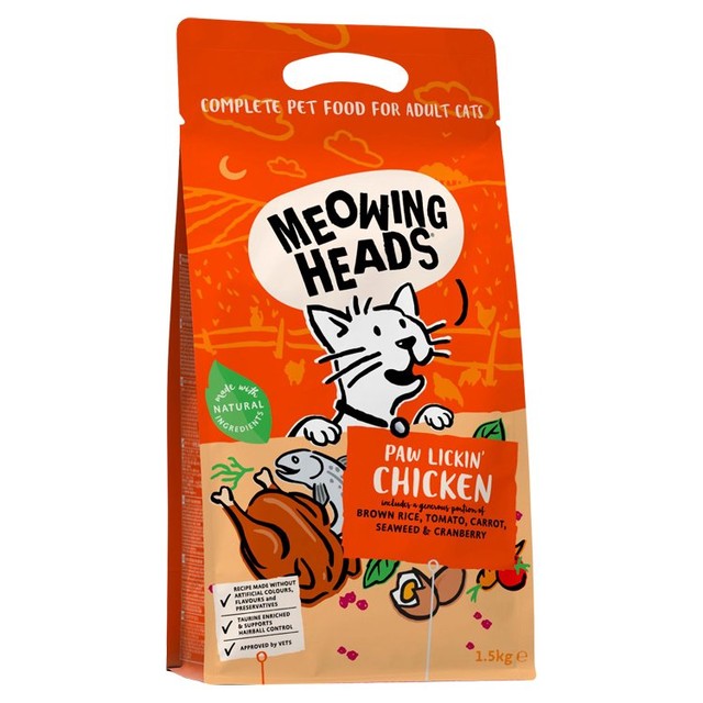 Meowing Heads chicken cat food 1.5kg, imported from the UK