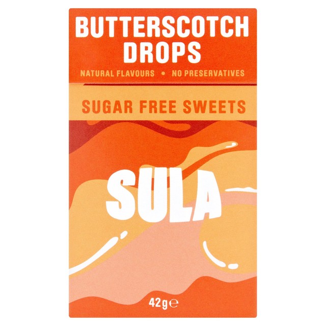 Sula sugar free butterscotch sweets 42g (British brand)