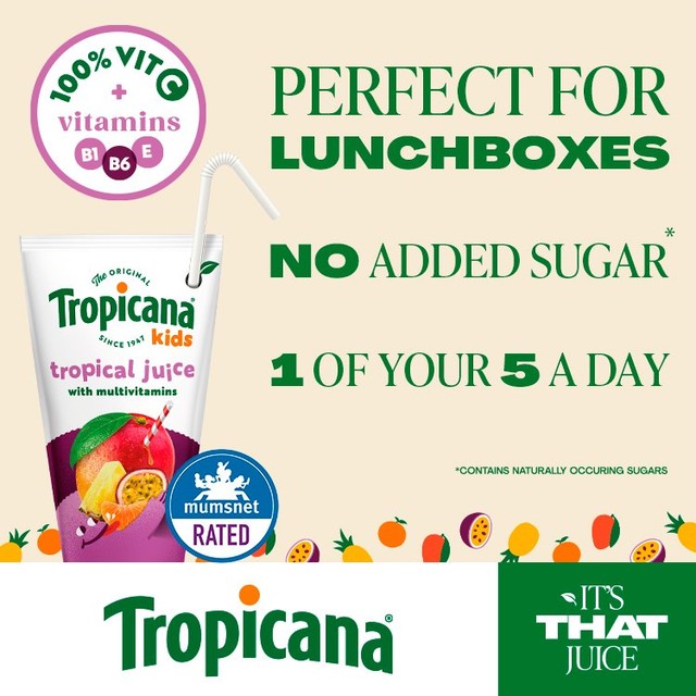 Tropicana Kids Tropical Fruit Juice 4 x 150ml (British brand)