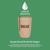 Natural Elements hessian bread bag with cotton lining, imported from the UK