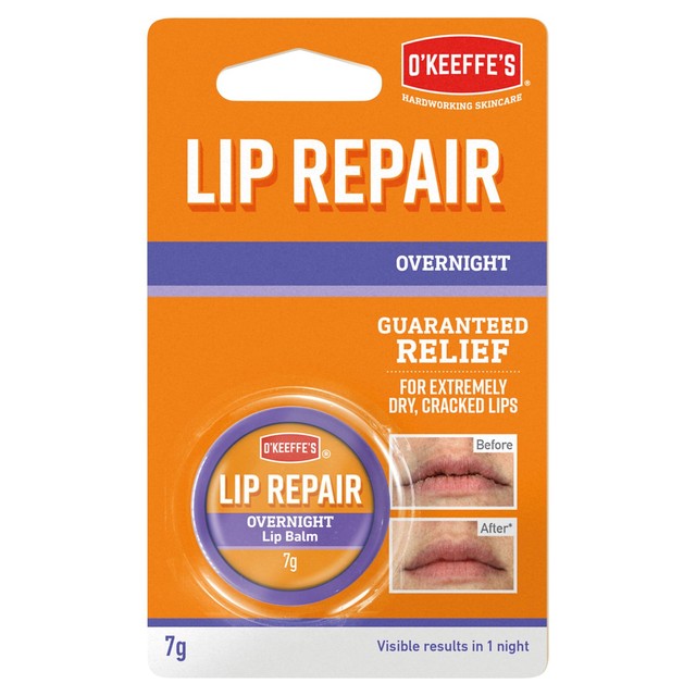 O'Keeffe's Overnight Lip Balm 7g, imported from the UK