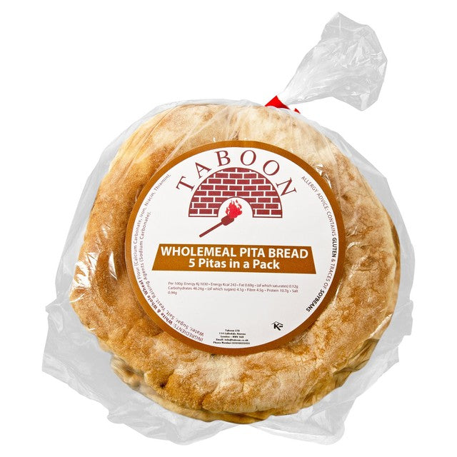 Taboon wholemeal pitta bread 5 pack (British brand)