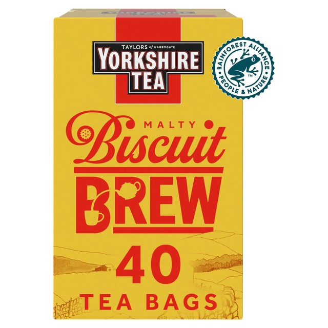 Yorkshire Tea Biscuit Brew black tea bags 40 count (British brand)