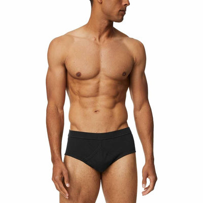 M&S Herren-Slips aus reiner Baumwolle, 5er-Pack, Schwarz, L