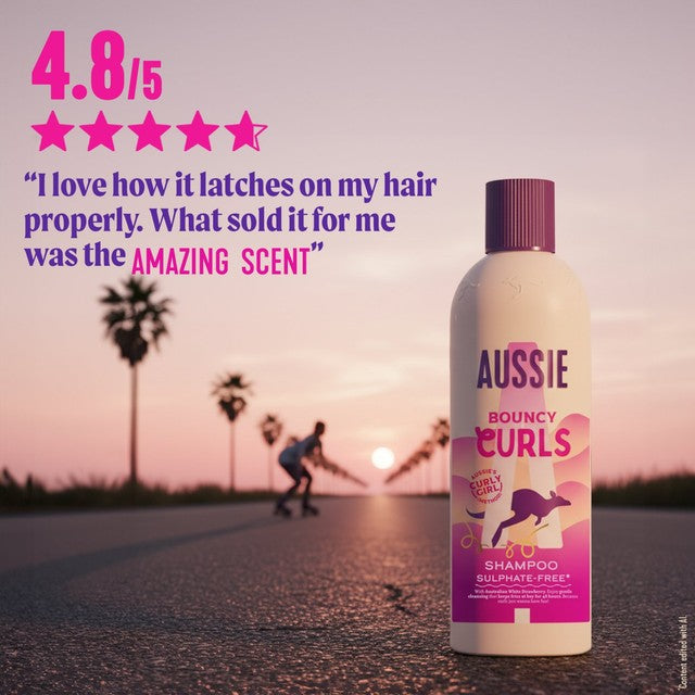 Aussie Curls Hydrating Shampoo for curly hair, imported from the UK
