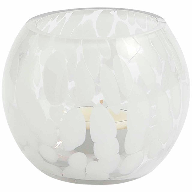 M&S Confetti Glass Tealight Holder White One Size, imported from the UK