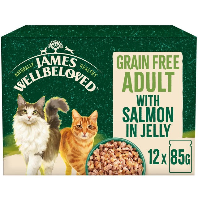 James Wellbeloved cat food salmon in jelly pouches (British brand)