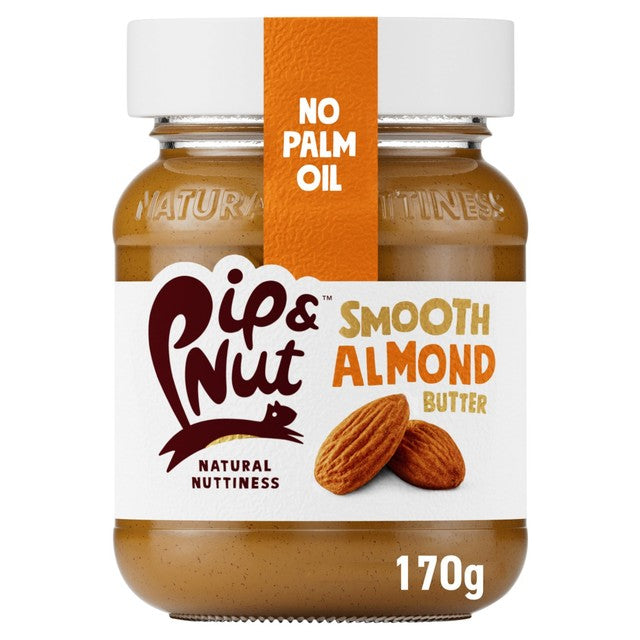 Pip Nut almond butter smooth 170g, imported from the UK