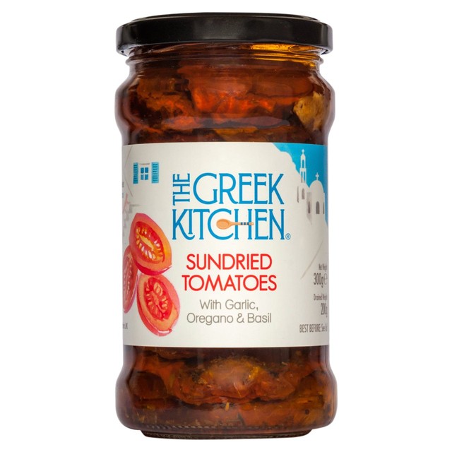 The Greek Kitchen sundried tomatoes with garlic, oregano, and basil 300g (British brand)