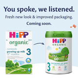 HiPP Organic 3 leche en polvo para niños pequeños 800 g, versión para Reino Unido