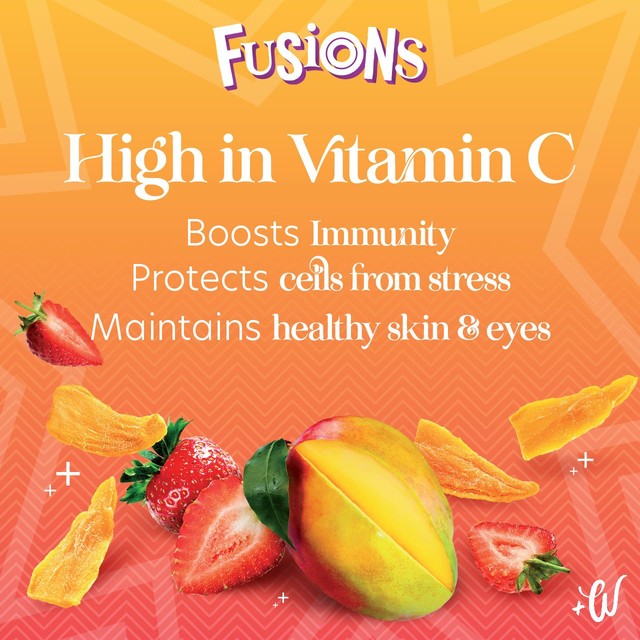 Whitworths Fusions Strawberry Mango dried fruit pouch 75g (British brand)