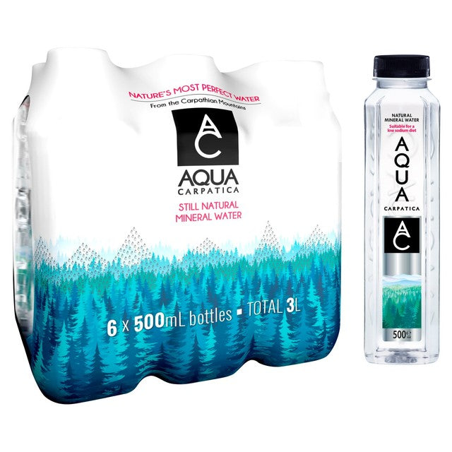 Aqua Carpatica low sodium mineral water 6x500ml - British product