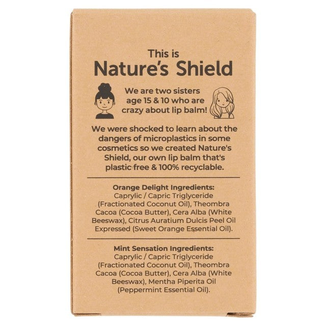 Nature's Shield lip balm duo pack orange mint - British product