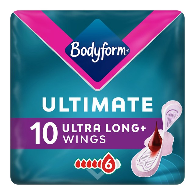 Bodyform Ultimate Ultra Long sanitary towels 10 pack - British product