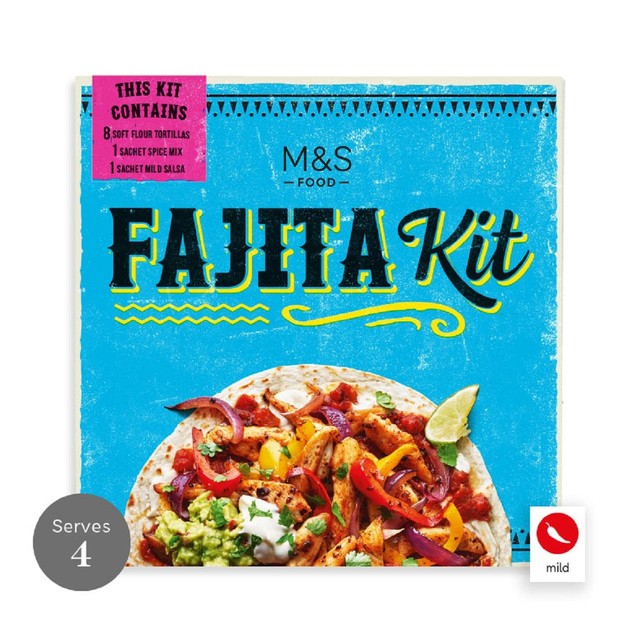 M&S smoky BBQ fajita kit 553g, imported from the UK