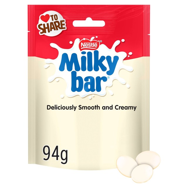 Milkybar white chocolate giant buttons 94g, imported from the UK