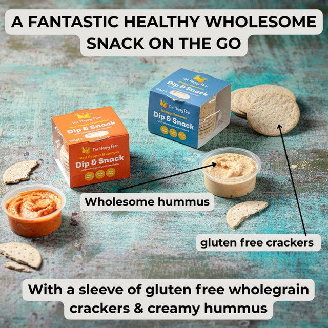 The Happy Pear hummus with wholegrain oat crackers 100g (British brand)