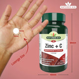 Natures Aid Zinc C peppermint supplement lozenges, imported from the UK