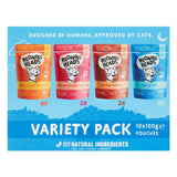 Meowing Heads wet cat food variety pack 10 x 100g, imported from the UK