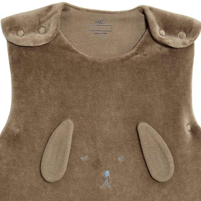 M&S Animal Face sleeping bag brown 0-6 months, imported from the UK