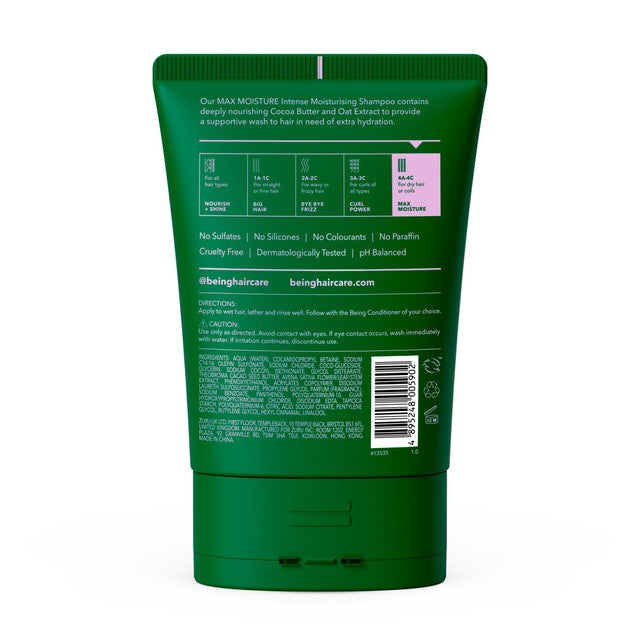 Being Max Moisture Intense Moisturising Shampoo, UK version