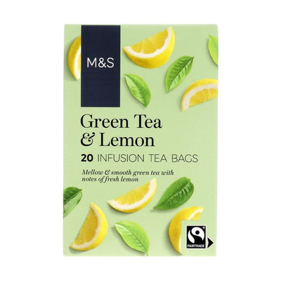 M&S M&S Fairtrade Green Tea with Lemon Tea Bags 20 Tea Bags- Buy online at McGrocer