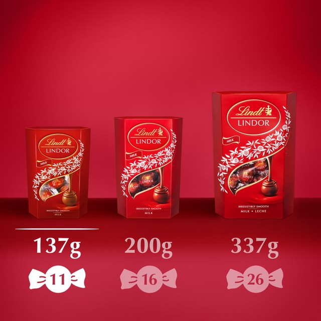 Lindt milk chocolate truffles 137g box, UK version