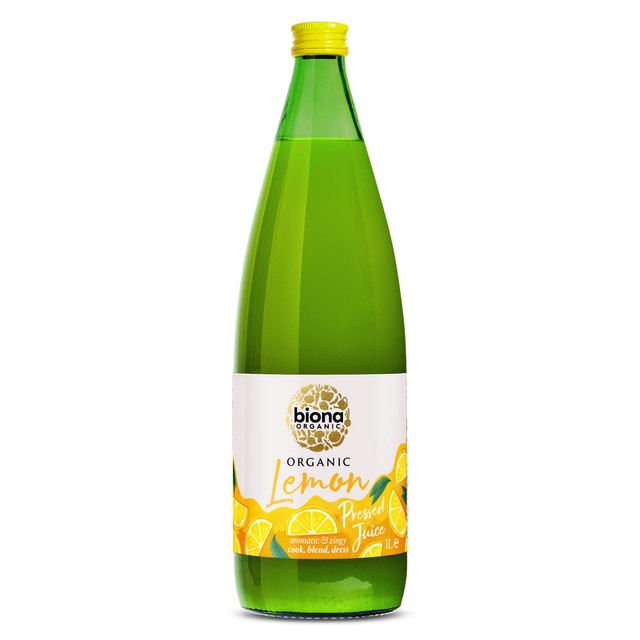 Biona Organic Lemon Juice 1 Litre Bottle - British product
